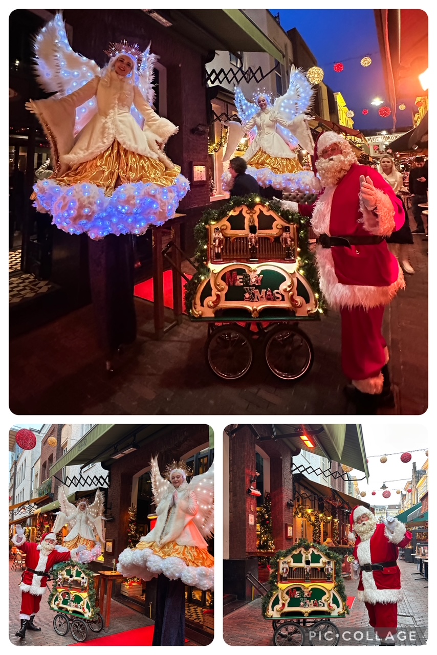 kerstman met draaiorgel